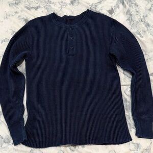 UES Japan Indigo Big Waffle Henley Thermal - Size 3 Japan